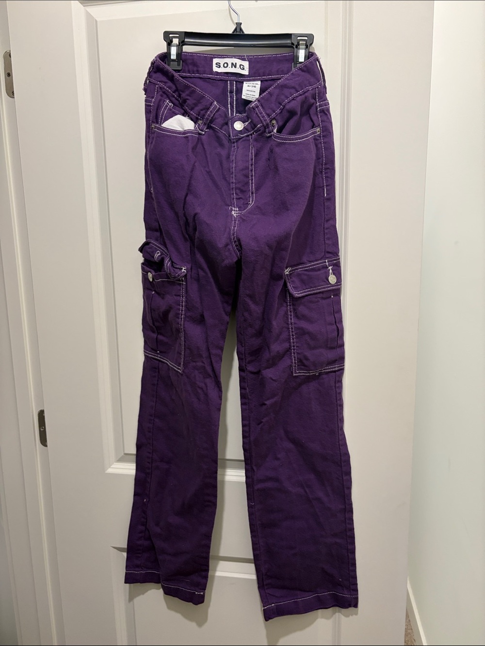 3/26 Purple Cargo Jeans for Women